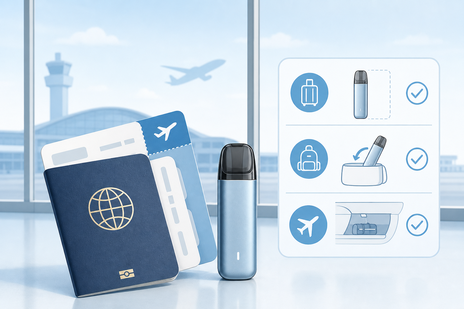 出國旅行攜帶電子煙與海關規定示意